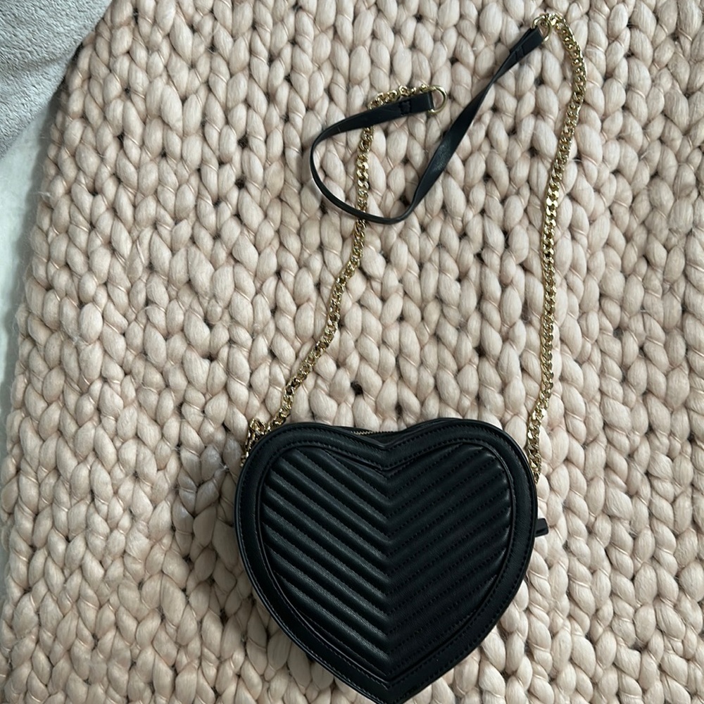 Vegan leather heart crossbody